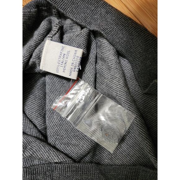 NWT Peter Millar Needle Stripe Wool Quarter Zip Sweater Gray Men's Size XXL 2XL - Picture 9 of 12